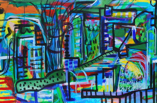 A walk in the forest di Aasiri Wickremage, Pittura in vendita su Singulart