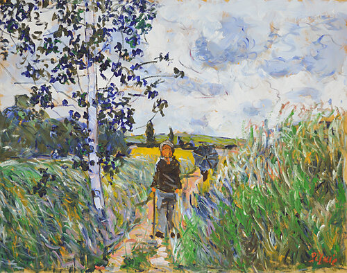 Promenade sous la pluie by Patrick MARIE, Painting for Sale on Singulart