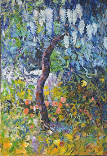 La glycine en fleurs van Patrick MARIE, Schilderij te koop op Singulart