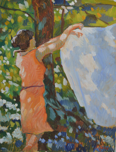 Le linge by Patrick MARIE, Painting for Sale on Singulart