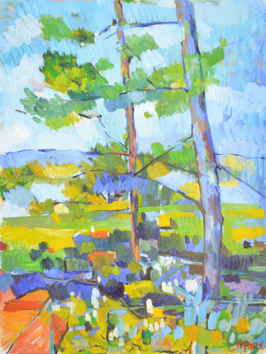 Les pins  en Provence van Patrick MARIE, Schilderij te koop op Singulart