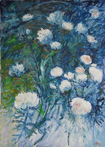 Les pivoines du japon von Patrick MARIE, Malerei kaufen auf Singulart