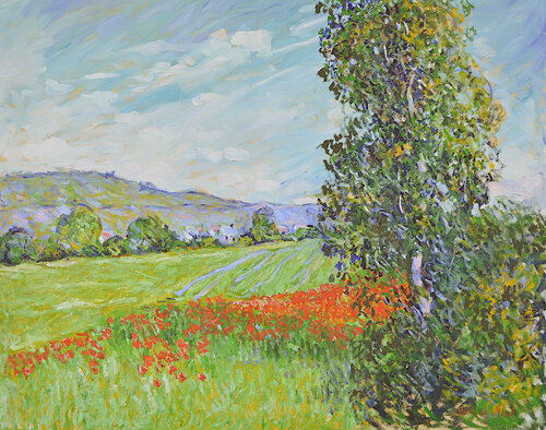 Champ de blé et coquelicots van Patrick MARIE, Schilderij te koop op Singulart