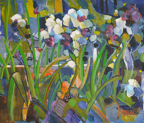 Massifs d'iris N°2 von Patrick MARIE, Malerei kaufen auf Singulart