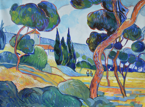 Paysage des Corbières van Patrick MARIE, Schilderij te koop op Singulart