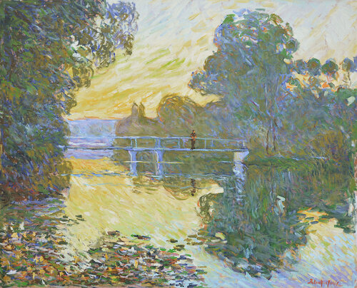 Bras de Seine - le soir van Patrick MARIE, Schilderij te koop op Singulart