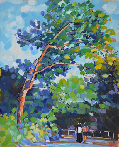 Une allée sous les arbres van Patrick MARIE, Schilderij te koop op Singulart