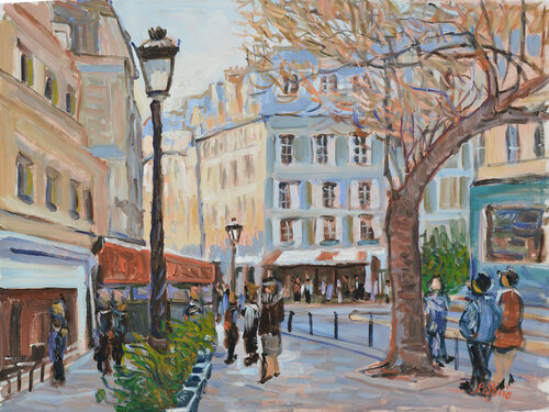 Une rue parisienne van Patrick MARIE, Schilderij te koop op Singulart
