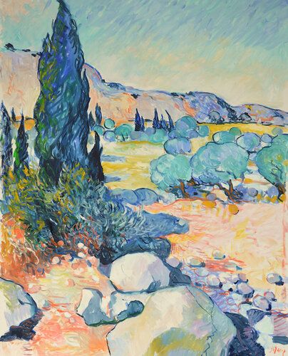 Campagne des Corbières van Patrick MARIE, Schilderij te koop op Singulart