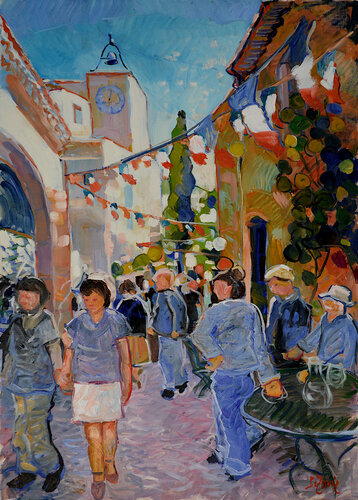 La fête au village von Patrick MARIE, Malerei kaufen auf Singulart