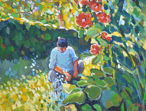 Roses trémières N°2 Patrick MARIE