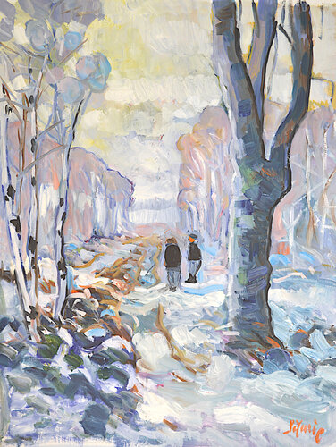 La foret sous la neige von Patrick MARIE, Malerei kaufen auf Singulart