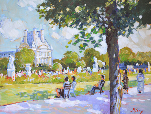 Le jardin des Tuileries von Patrick MARIE, Malerei kaufen auf Singulart