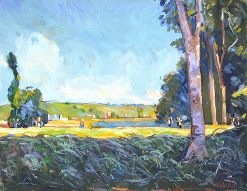 Al'ombre des grands arbres di Patrick MARIE, Pittura in vendita su Singulart
