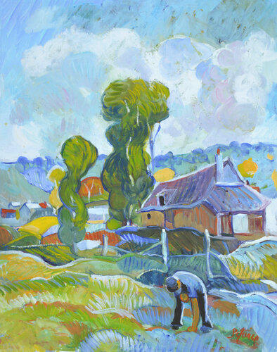 Travail au champ par Patrick MARIE, Peinture en vente sur Singulart