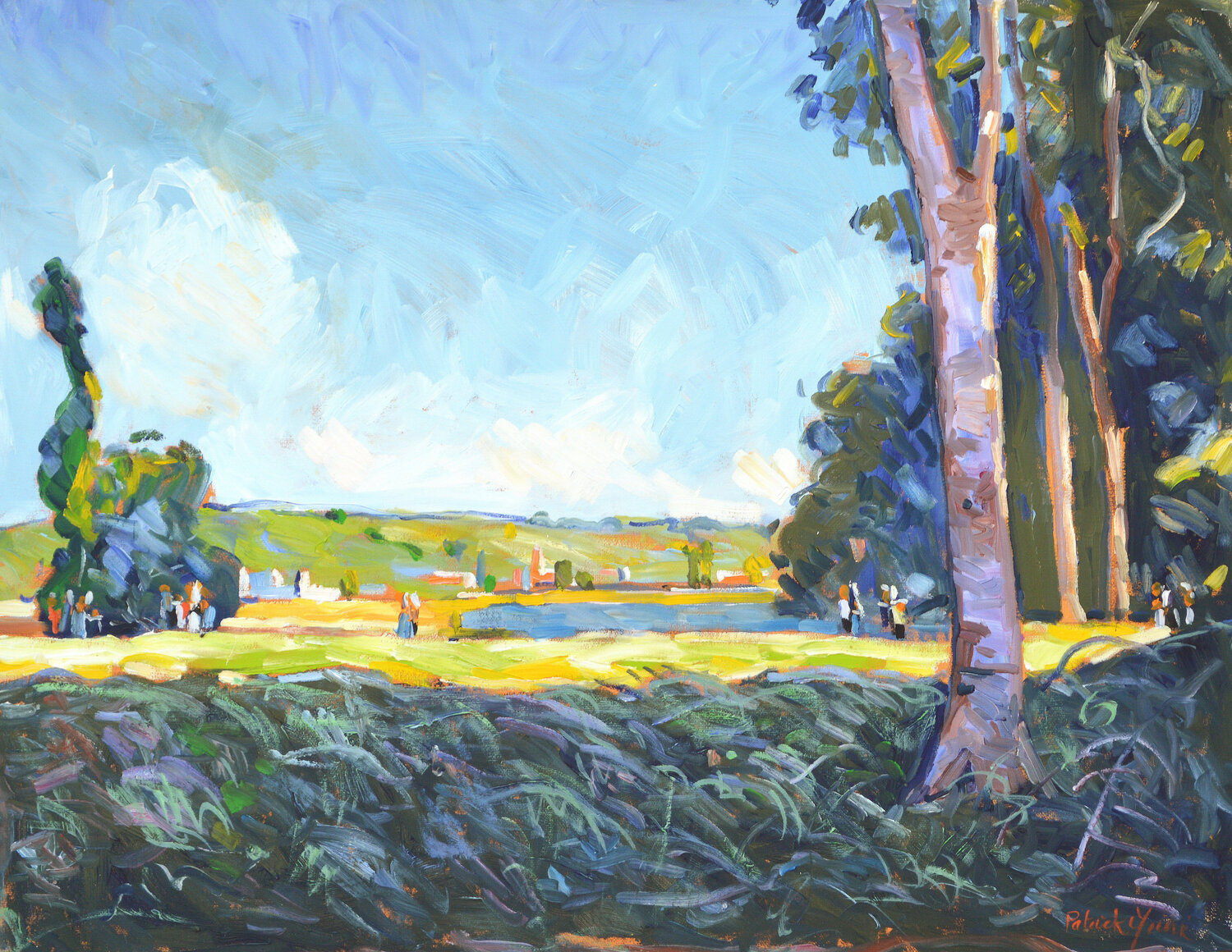 Al'ombre des grands arbres Patrick MARIE Peinture originale à vendre