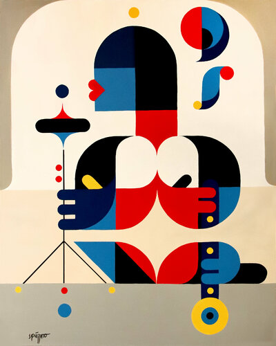 One Man Jazzman van Antony Squizzato, Schilderij te koop op Singulart