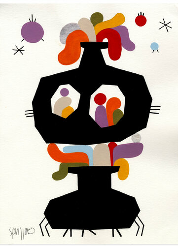 Fuite deux pots van Antony Squizzato, Werk op papier te koop op Singulart