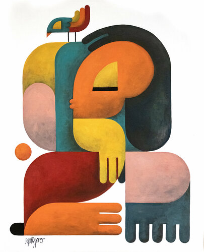 A new friend di Antony Squizzato, Pittura in vendita su Singulart