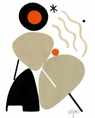 Homme caillou pris par le vent van Antony Squizzato, Werk op papier te koop op Singulart