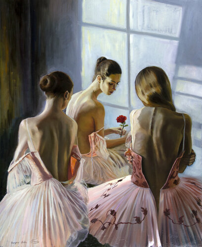 The lover of roses van Serghei Ghetiu, Schilderij te koop op Singulart