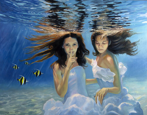 Keep our secret! van Serghei Ghetiu, Schilderij te koop op Singulart