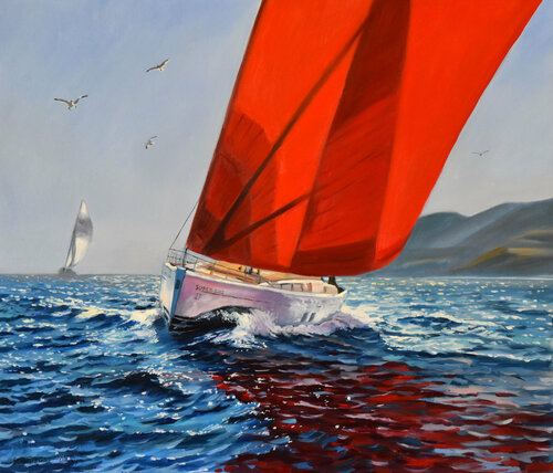 The breath of the sea wind van Serghei Ghetiu, Schilderij te koop op Singulart