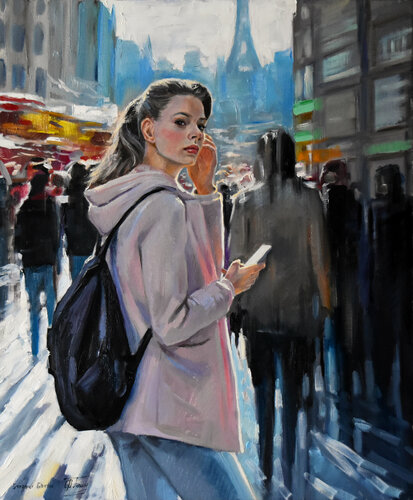 Once in Paris van Serghei Ghetiu, Schilderij te koop op Singulart