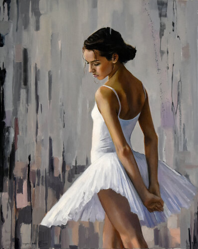 The young beauty of ballet van Serghei Ghetiu, Schilderij te koop op Singulart