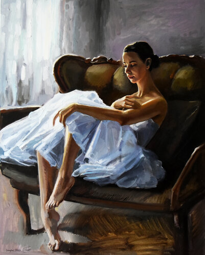 Ballerina, the dark room van Serghei Ghetiu, Schilderij te koop op Singulart
