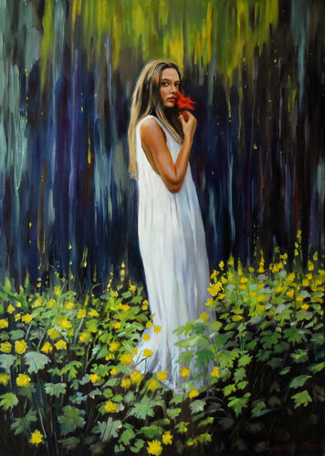 The forest Fairy van Serghei Ghetiu, Schilderij te koop op Singulart