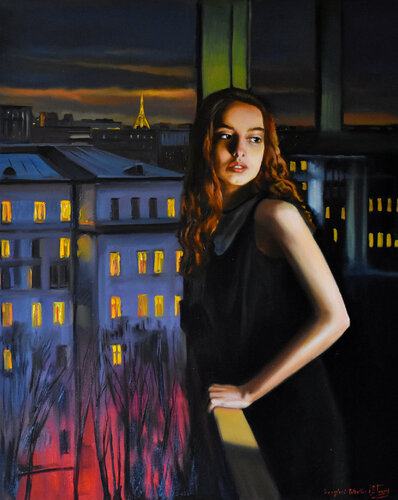 A night in Paris van Serghei Ghetiu, Schilderij te koop op Singulart