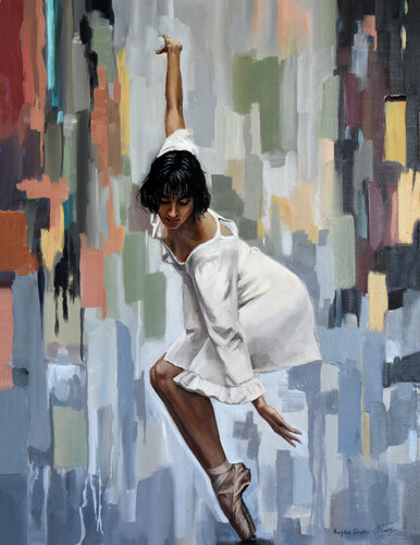 The beauty of street dance van Serghei Ghetiu, Schilderij te koop op Singulart