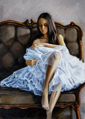 A portrait of the ballerina girl van Serghei Ghetiu, Schilderij te koop op Singulart