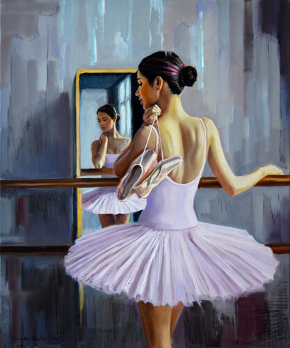 At the ballet school II di Serghei Ghetiu, Pittura in vendita su Singulart