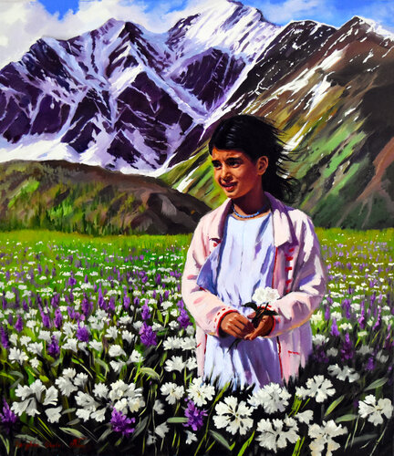 The springtime in Pamir van Serghei Ghetiu, Schilderij te koop op Singulart
