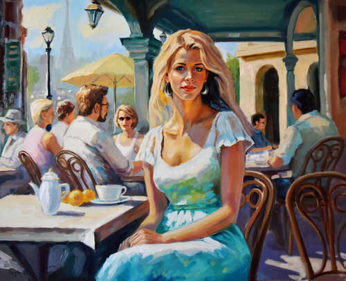 A summer in Paris van Serghei Ghetiu, Schilderij te koop op Singulart