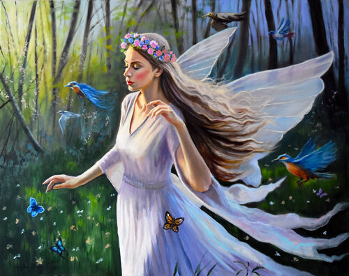 The forest Fairy di Serghei Ghetiu, Pittura in vendita su Singulart
