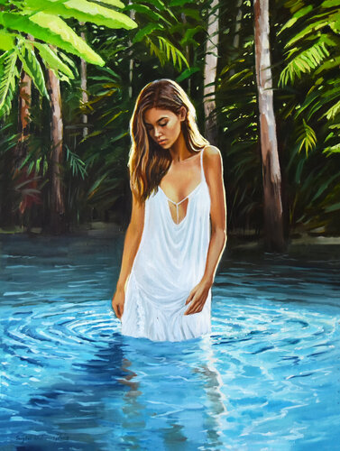 The tropical beauty van Serghei Ghetiu, Schilderij te koop op Singulart