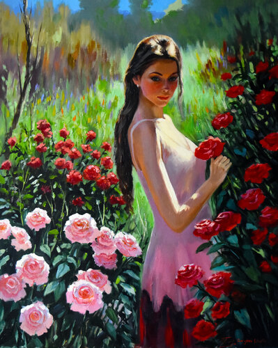 In the summer garden II van Serghei Ghetiu, Schilderij te koop op Singulart