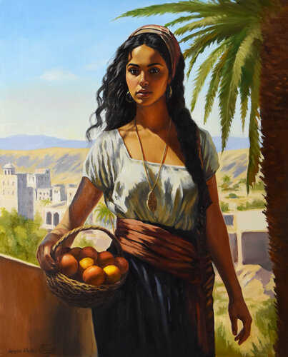 A girl from the South van Serghei Ghetiu, Schilderij te koop op Singulart