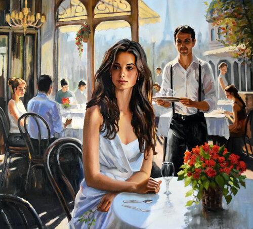 A summer in Paris II van Serghei Ghetiu, Schilderij te koop op Singulart