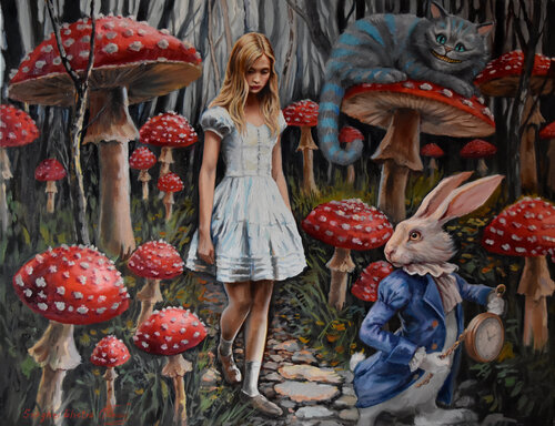 Alice's Adventures in Wonderland van Serghei Ghetiu, Schilderij te koop op Singulart