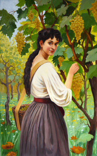 Grape picker von Serghei Ghetiu, Malerei kaufen auf Singulart