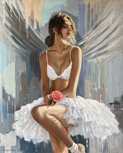 The ballet angel van Serghei Ghetiu, Schilderij te koop op Singulart