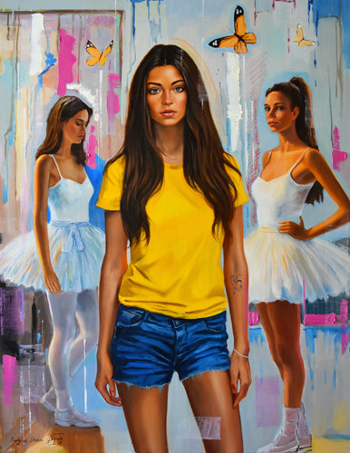 The ballet team II van Serghei Ghetiu, Schilderij te koop op Singulart