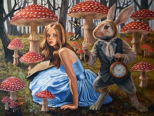 Wake up, Alice! The journey begins van Serghei Ghetiu, Schilderij te koop op Singulart