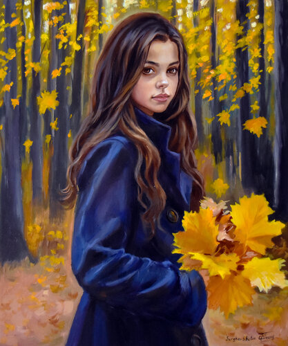 The autumn portrait von Serghei Ghetiu, Malerei kaufen auf Singulart