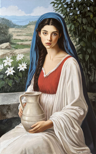 Madonna Mediterana van Serghei Ghetiu, Schilderij te koop op Singulart