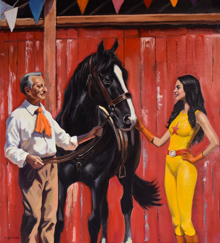 In the circus town II van Serghei Ghetiu, Schilderij te koop op Singulart